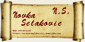 Novka Selaković vizit kartica